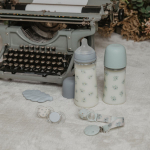 Стеклянная бутылочка для кормления Suavinex Poetry SX PRO 240 мл, средний поток, 3 мес+, голубая