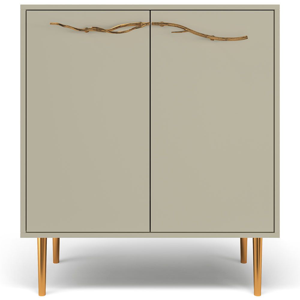 Комод Арт Колор matte Стайл Голд с 2 полками Серый шелк матовый