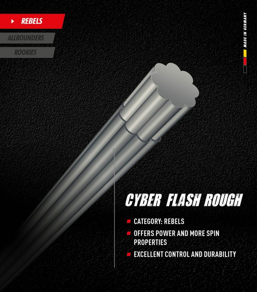 Теннисные струны Topspin Cyber Flash Rough (200m) - Серебро