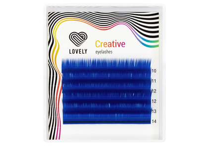 Ресницы синие (blue) Lovely MINI - 6 линий - MIX