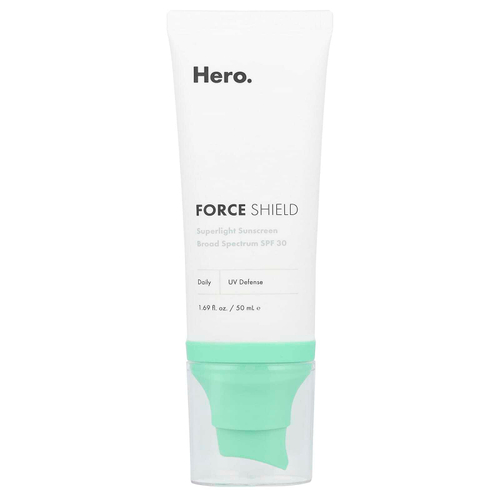 Hero Cosmetics, Force Shield, сверхлегкое солнцезащитное средство, SPF 30, 50 мл (1,69 жидк. унц.)