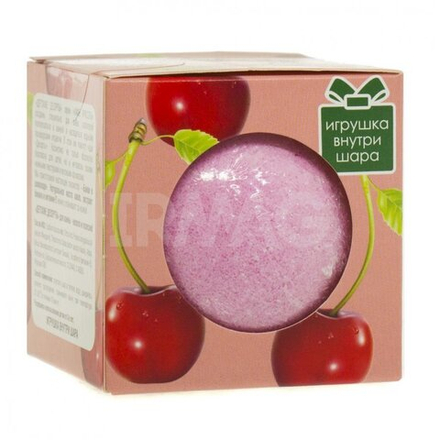 Кафе Красоты Кафе Красоты Дети Шарик для ванны бурл.с сюрпр.-игр.Вишневый.шип..120 гр