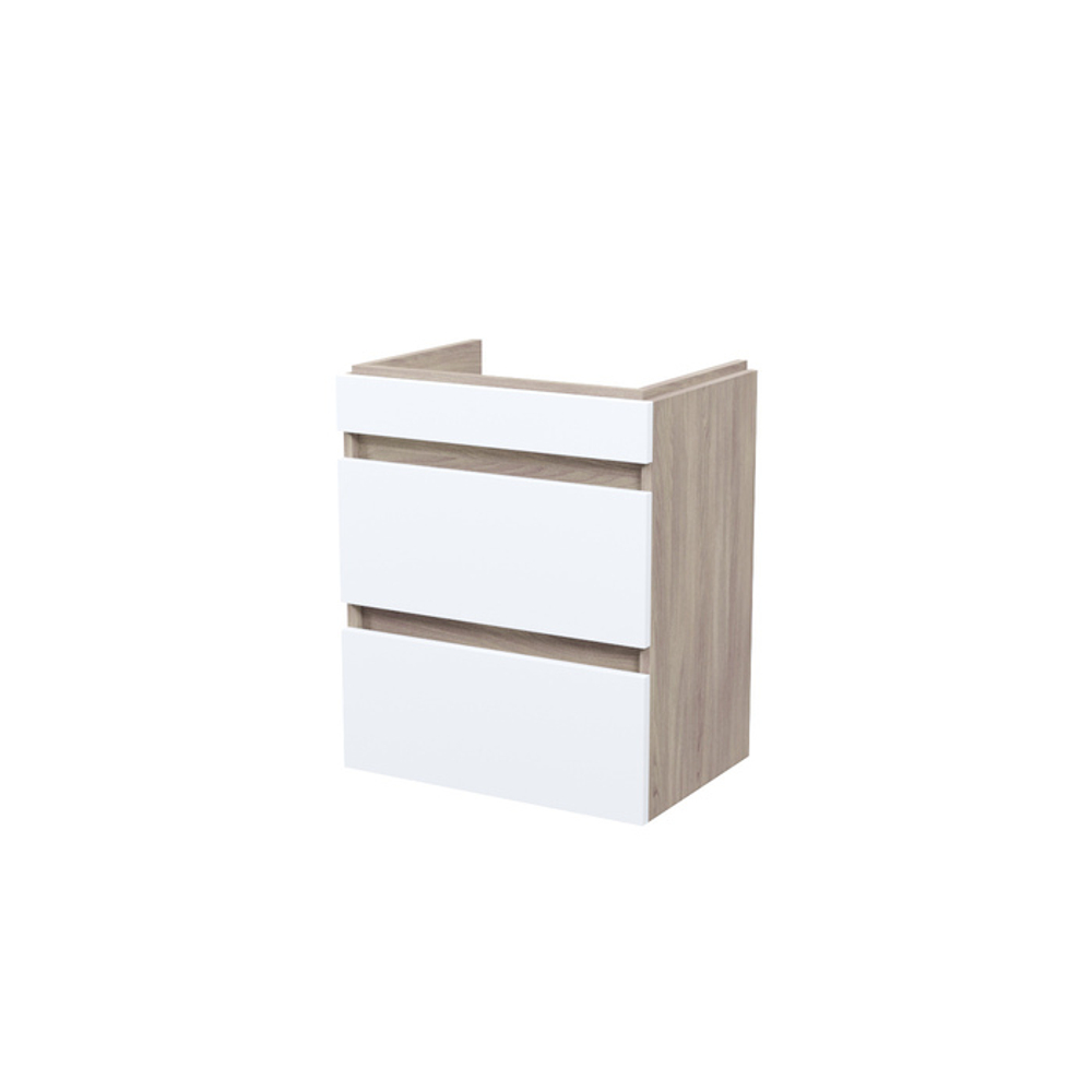 Тумба подвесная с ящиками IDDIS Zodiac, 50 см, белая/под дерево, ZOD5AB0i95