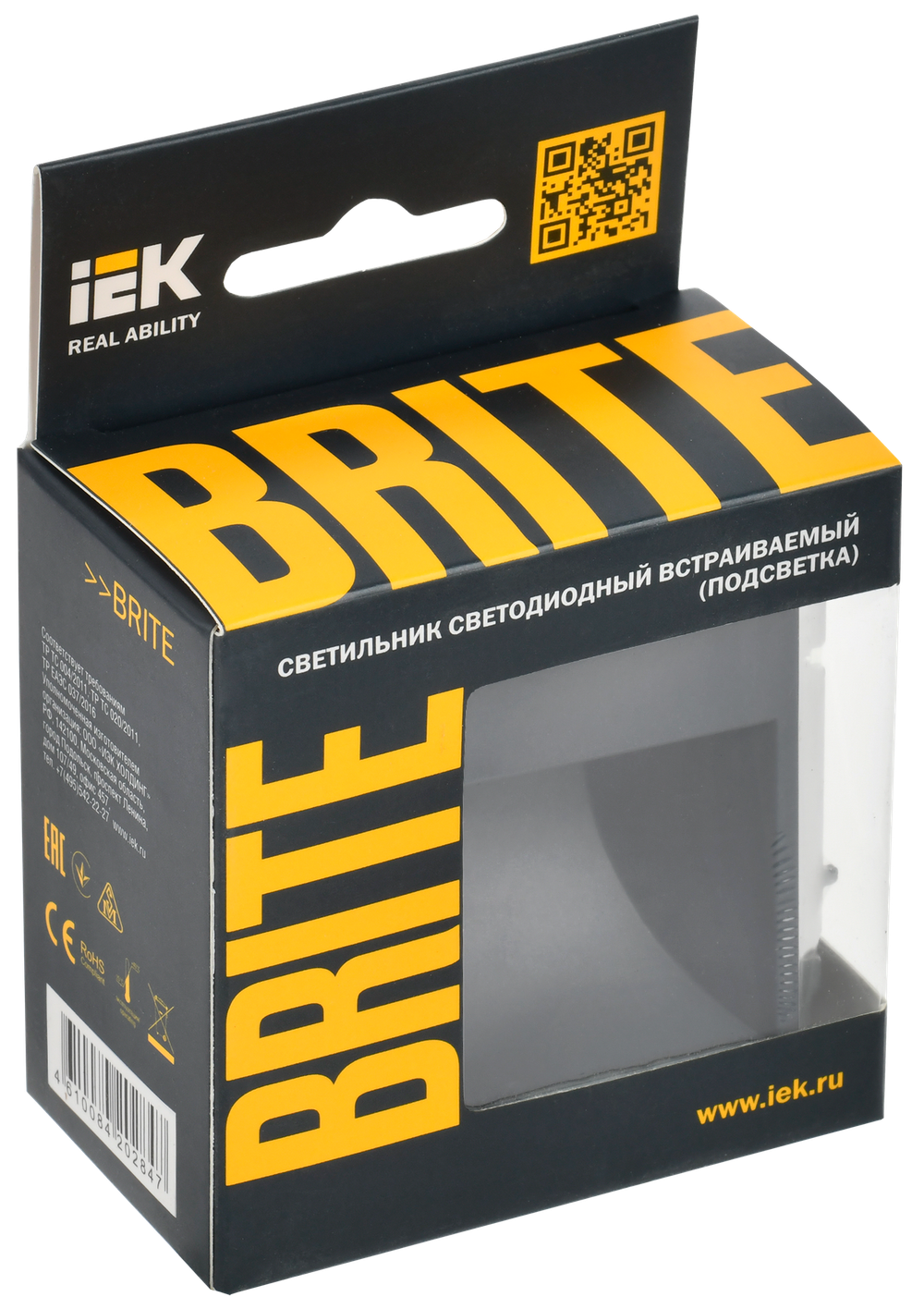 BRITE Подсветка светодиодная встраиваемая ПЛ20-БрЧ черный IEK