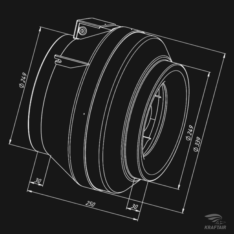 Вентилятор канальный ВКК-250 V