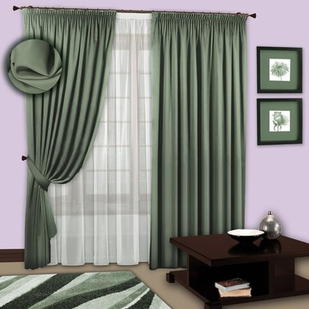 Комплект штор Искра (арт. 1107) - 500х270, (200х270)х2 см. - фисташковые (Блэк-аут)