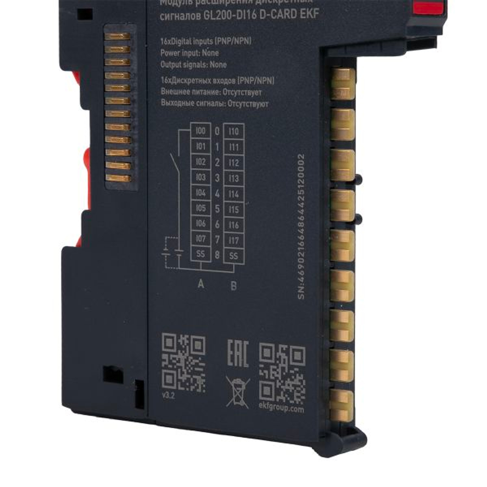 Модуль расширения дискретных сигналов GL200-DI16 D-CARD EKF