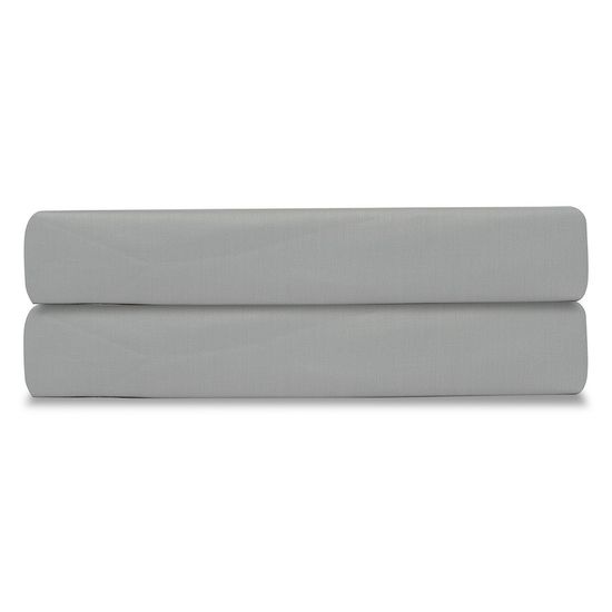 Простыня на резинке из сатина светло-серого цвета из коллекции essential, 200х200х30 см