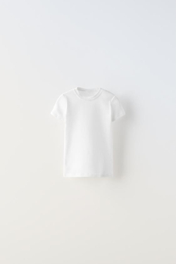 ZARA НАБОР ИЗ ТРЕХ ФУТБОЛОК, БЕЛЫЙ