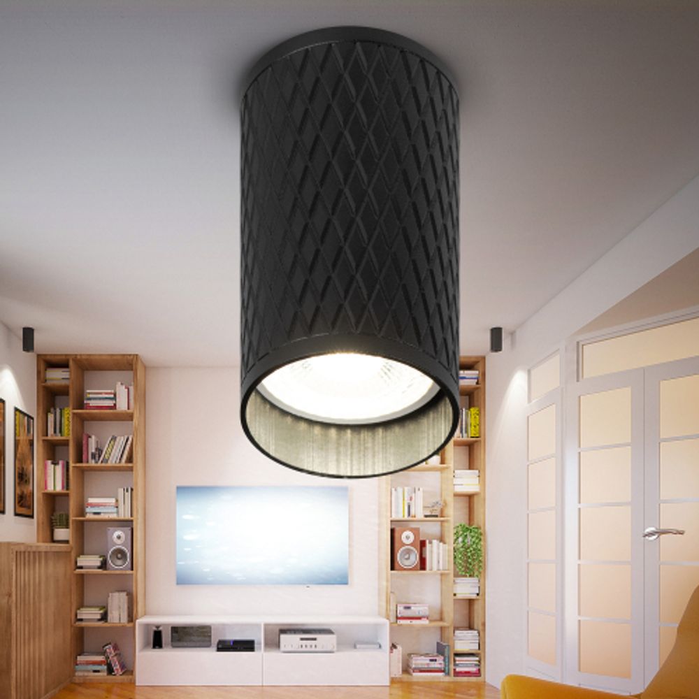 Светильник настенно-потолочный спот ЭРА OL44 BK MR16 GU10 IP20 черный | Декоративная подсветка