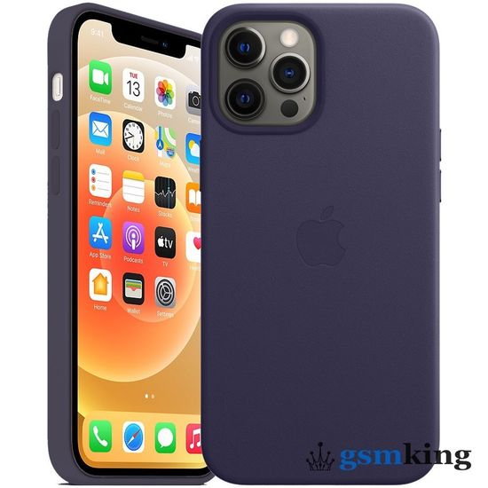 Leather Case with MagSafe iPhone 12 Pro Max Deep Violet (Тёмно-фиолетовый)