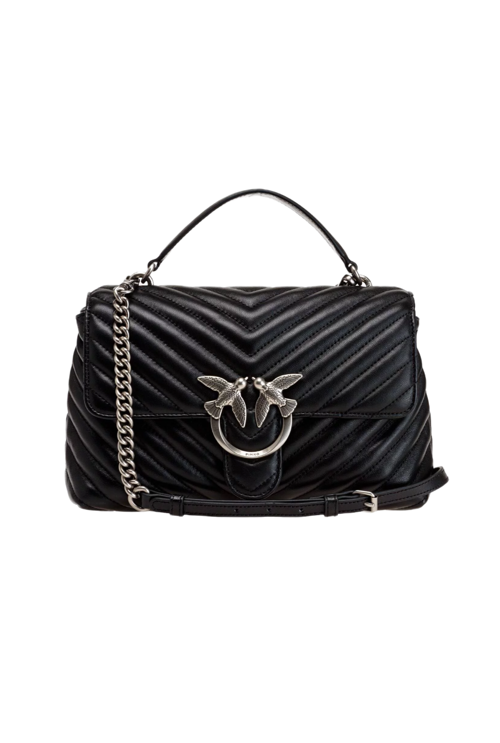 LADY LOVE BAG PUFF CHEVRON - black-old silver