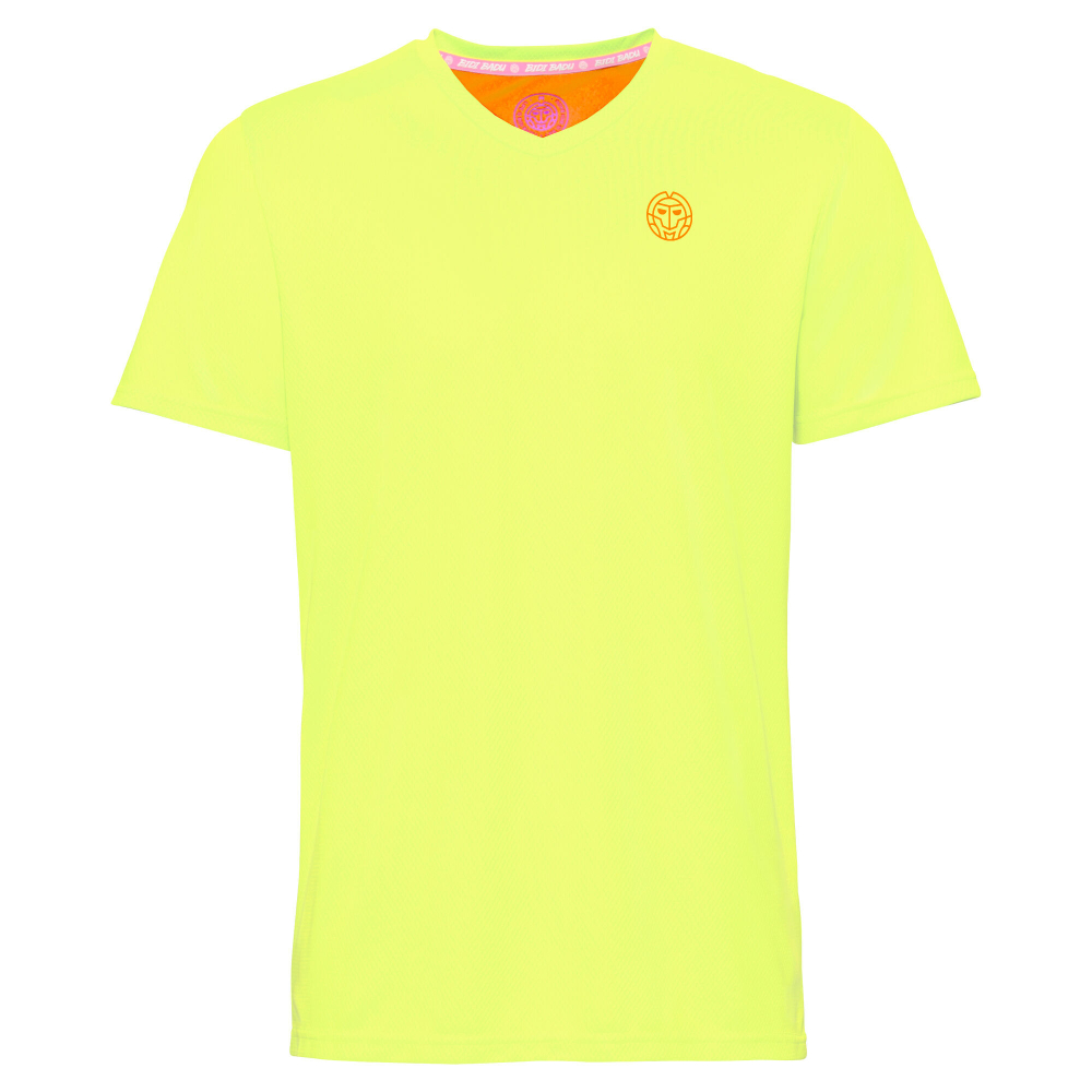 Мужское теннисное поло BIDI BADU Ted Tech T-Shirt Men - Neon Yellow, Orange