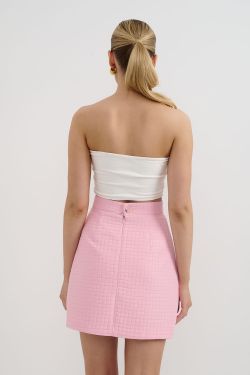 Юбка мини со стежкой розового цвета
