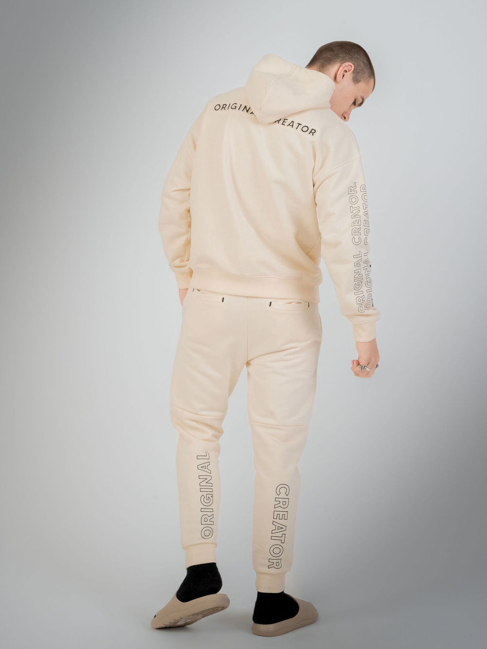 Толстовка мужская ORIGINAL CREATOR ERROR_404 ZIP HOODIE, Молочный