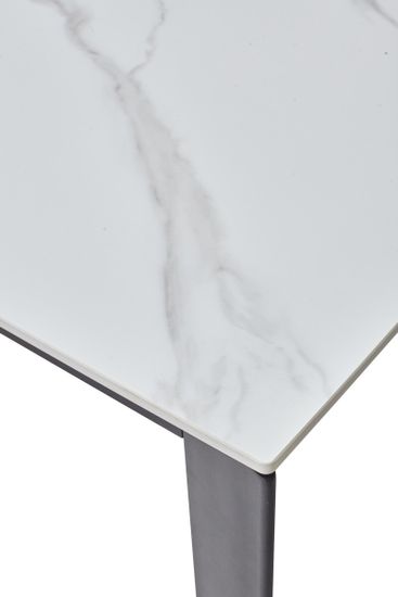 Стол CORNER 120 MATT WHITE MARBLE SOLID CERAMIC/BLACK
