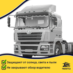 Ламбрекен с косынками стеганые Shacman (экокожа, черный, белая лапша)