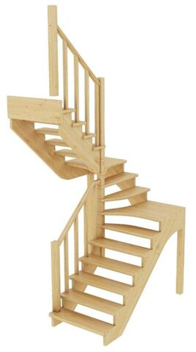 Лестница на второй этаж К-033м Левая под покраску