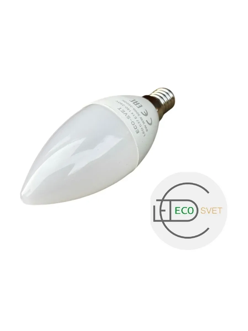 Светодиодная Led Лампа С37 Е14 6W тёпл