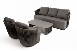 "Флоренция" лаунж-зона из искусственного ротанга, цвет графит