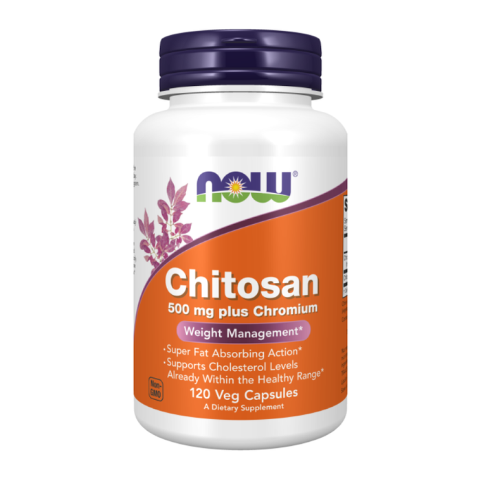 Хитозан с хромом 500 мг, Chitosan 500 mg, Now Foods, 120 капсул