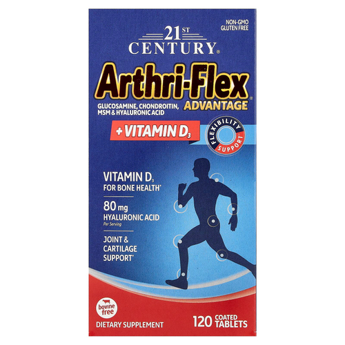 21st Century, Arthri-Flex Advantage® с витамином D3, 120 таблеток, покрытых оболочкой