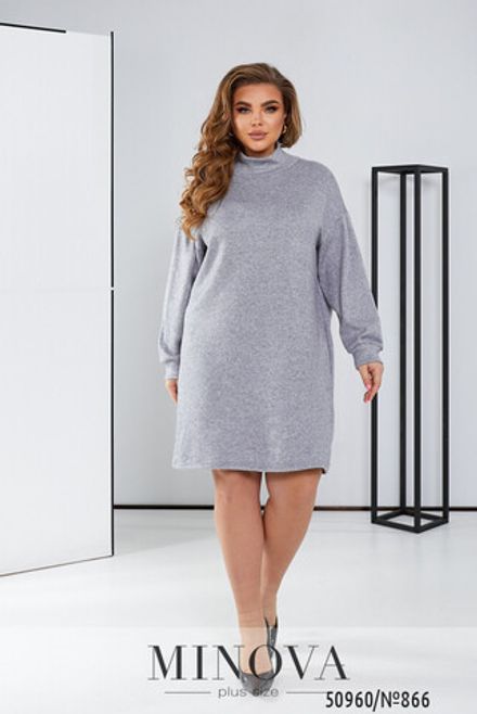 Платье 866-Серый Minova Фото 2