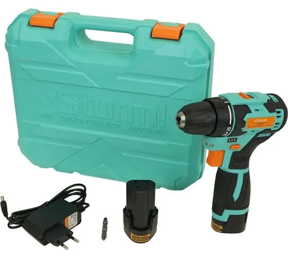 Шуруповерт, 20 мм, 12 В, 1600 об/мин, патрон - быстрозажимной, разноцветный, надежный