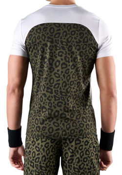 Мужская теннисная футболка Hydrogen Panther Tech T-Shirt - white/military green