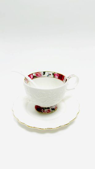 Чайная пара "Верность", с красной ножкой