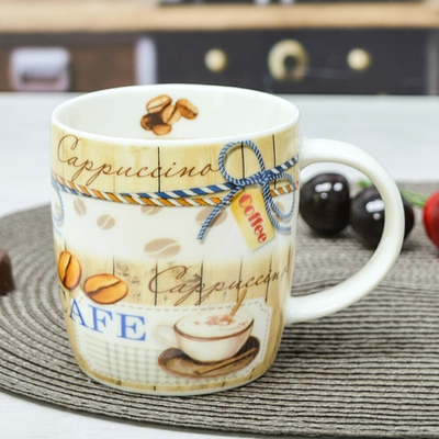 Кружка 380мл керамическая, цвет в ассортименте