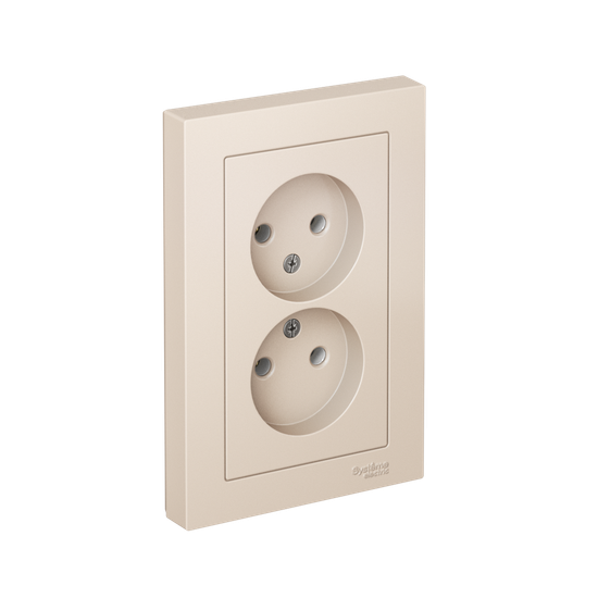 Розетка 2-м СП AtlasDesign 16А IP20 без заземл. в сборе беж. SE ATN000220