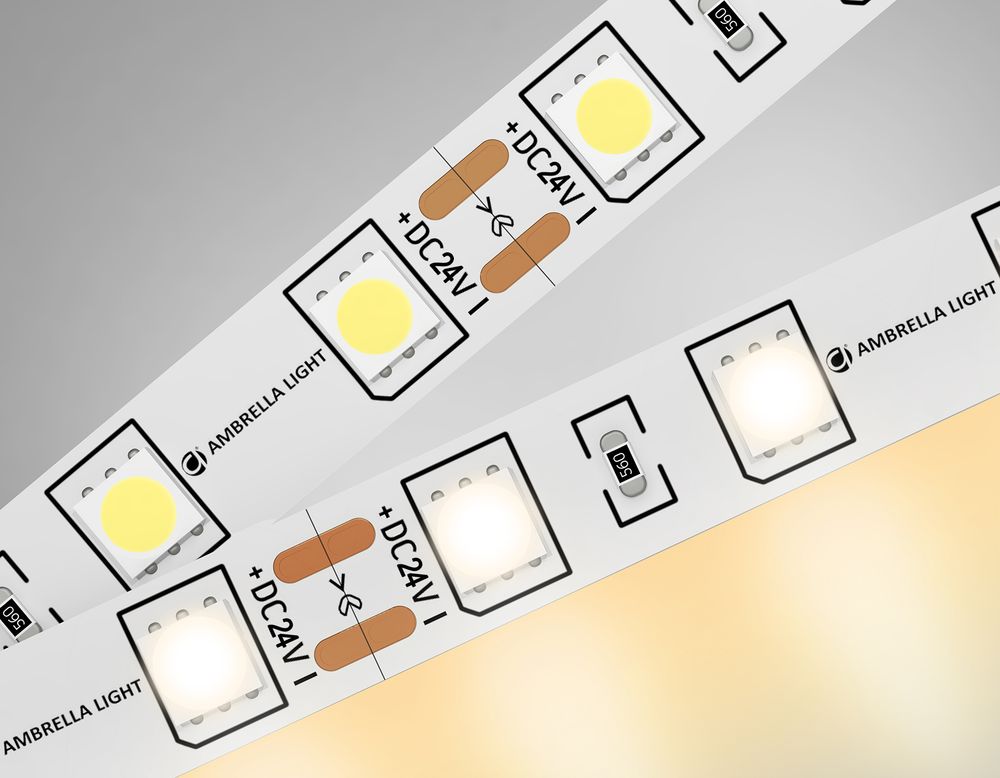 Ambrella Светодиодная лента Ambrella Light GS4001 5050 60Led /14.4W m/ 24V IP20 3000K 5m LED Strip 24V GS4001