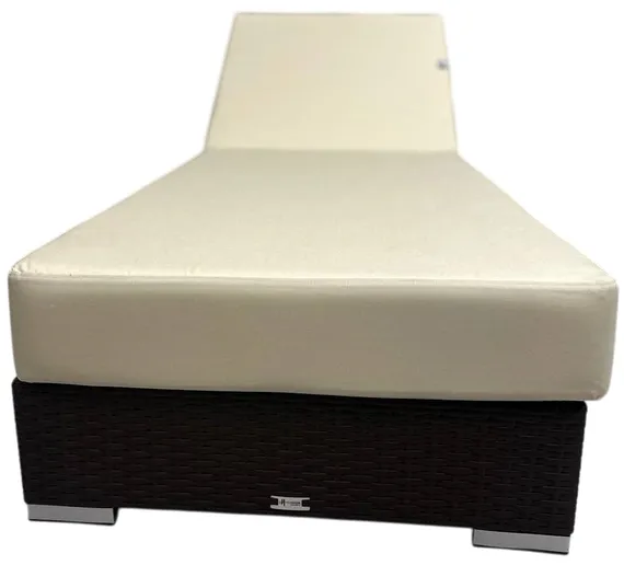 Шезлонг с матрасом Mantera, коричневый, светло-бежевый