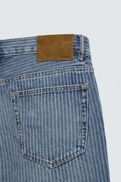 ZARA ДЖИНСЫ STRAIGHT FIT BOOTCUT ФАКТУРНЫЕ, ГОЛУБОЙ