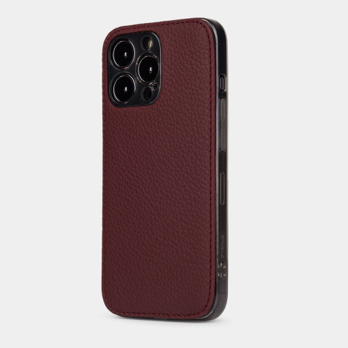 Чехол для iPhone 15 Pro Max Louis из кожи теленка, бордового цвета