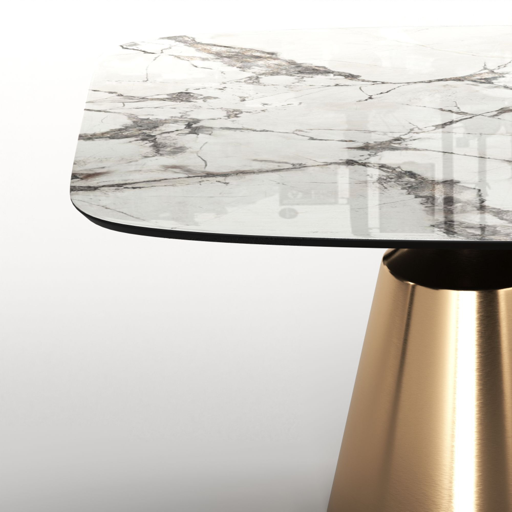 Стол овальный Lucas 230, керамика глянцевая, белая