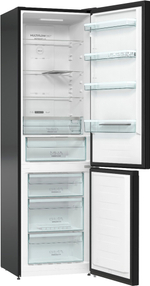 Отдельностоящий двухкамерный холодильник Gorenje NRK6201SYBK