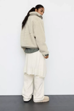 PULL&BEAR Куртка из искусственного меха, песочный