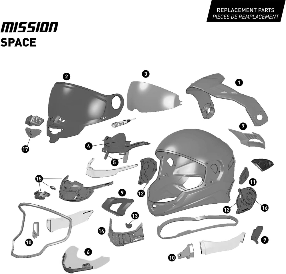 Шлем MISSION AMS EDL SPACE WH XL