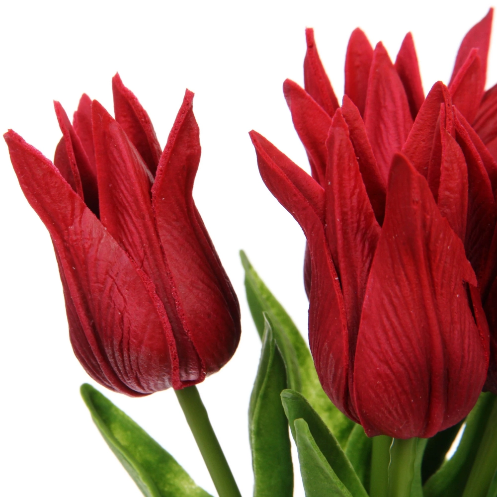 Цветы искусственные «Natur» 37см Тюльпаны 7шт бордовые