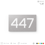 Номер на дверь 447, табличка на дверь для офиса, квартиры, кабинета, аудитории, склада, серая 120х70 мм, Айдентика Технолоджи