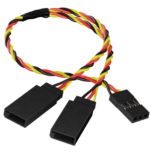 3-Pos TJC8 Servo Y-Harness (Single MH-FC to Dual FH-MC, 150mm Length)