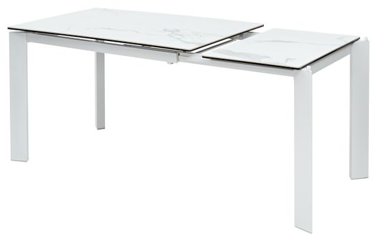 Стол CORNER 120 HIGH GLOSS STATUARIO керамика/белый каркас