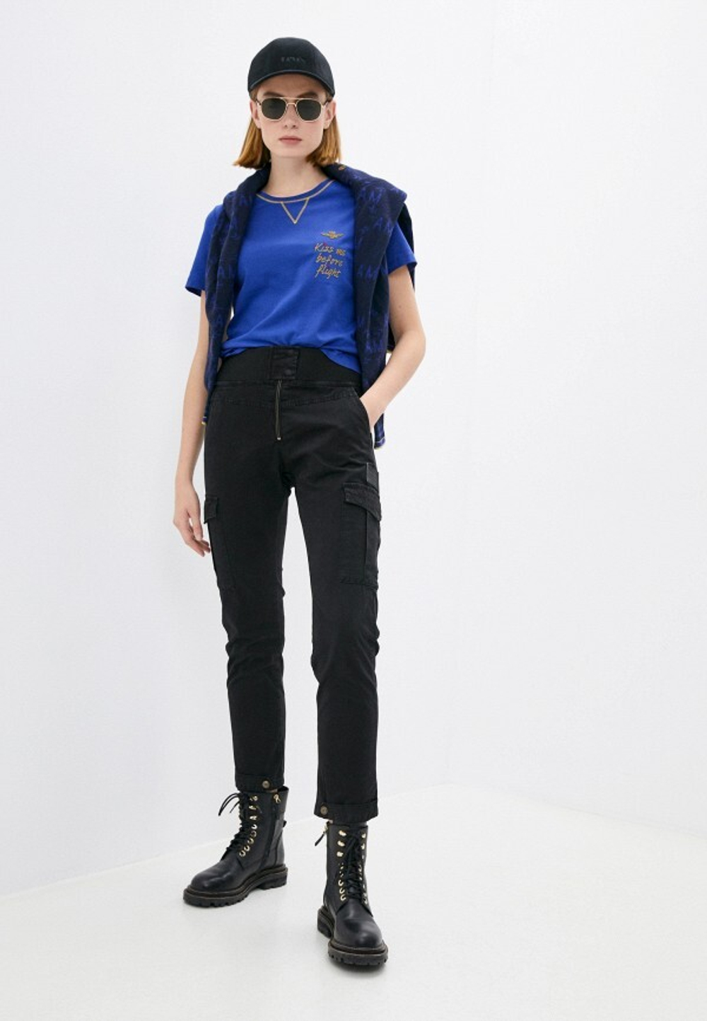 Футболка жен. AERONAUTICA 1916 синий KISS