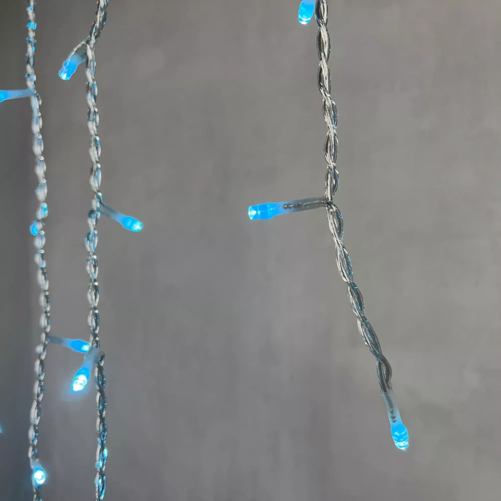 Светодиодная бахрома 5*0,9 м., 348 небесно-голубых LED ламп, силиконовый прозрачный провод, Beauty Led (ECC348-10-2SB)