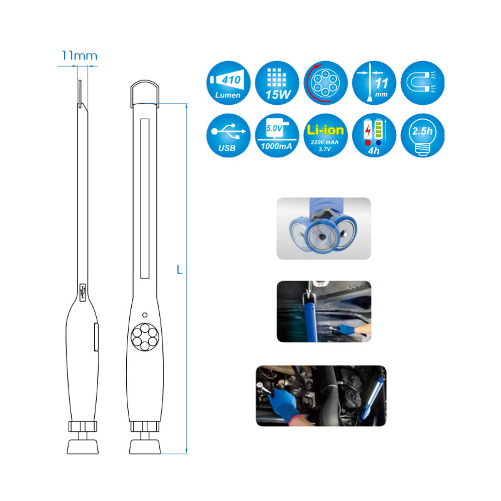 KING TONY (9TA26A) Фонарь светодиодный, Li-Ion, 410 люмен