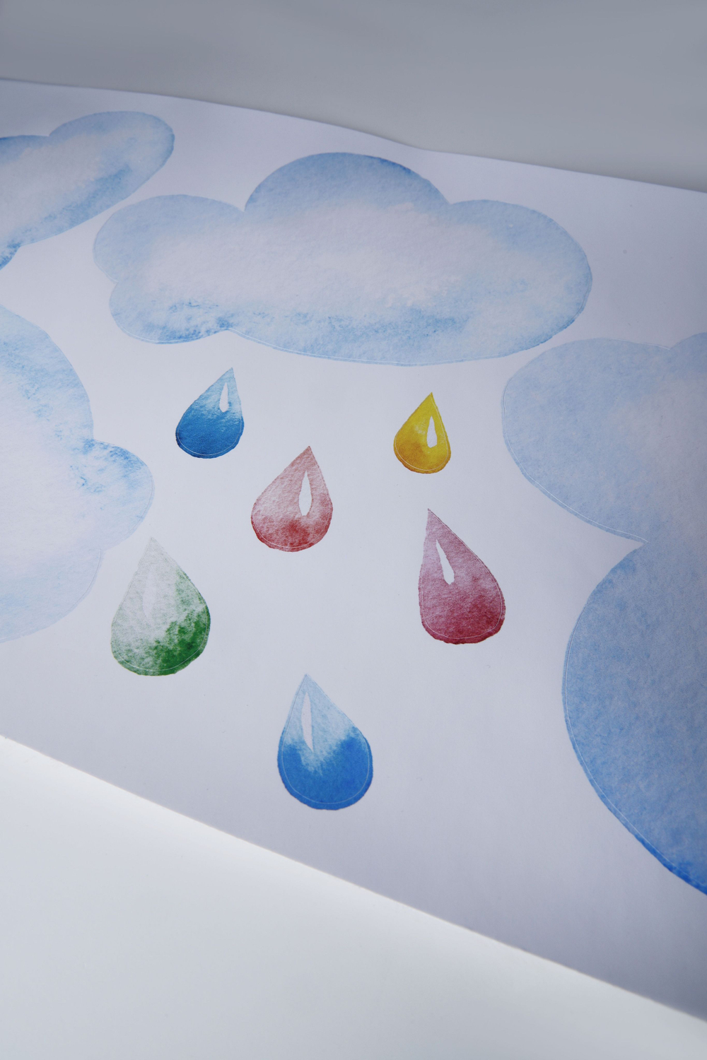 Интерьерные детские наклейки в комнату, акварельные облака