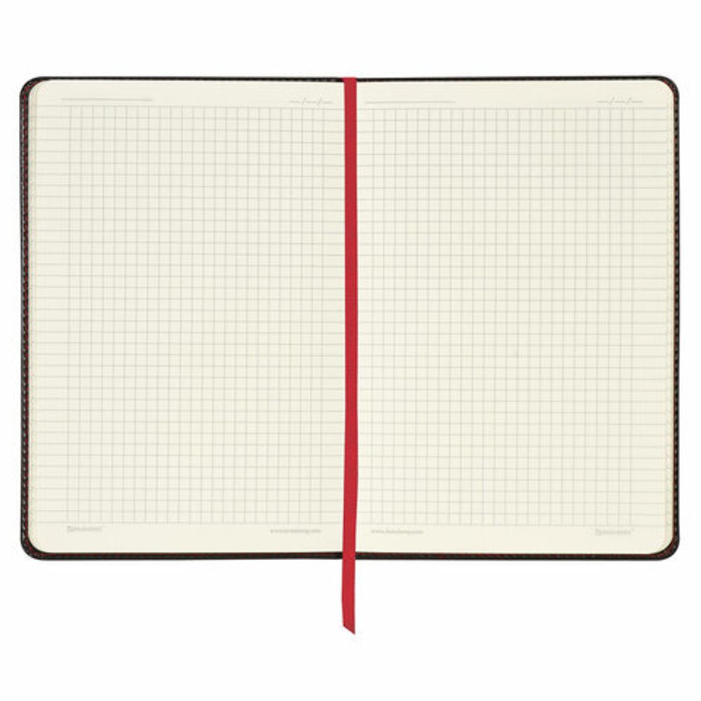 Блокнот в клетку с резинкой А5 (148x218 мм), 80 л., под кожу черный BRAUBERG "Office", 111027