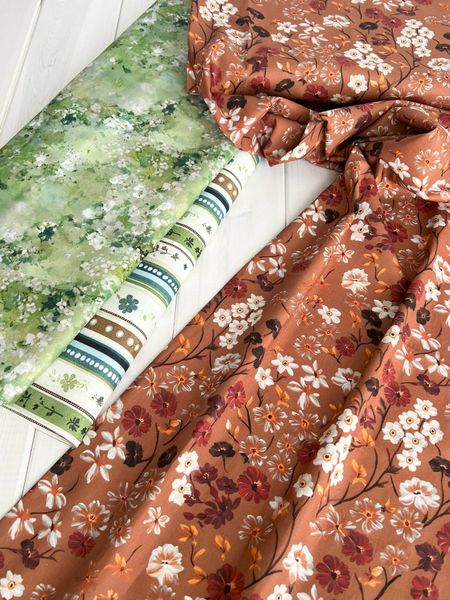 ПОЛОСКИ НЕЖНЫЕ ЦВЕТЫ, 100% хлопок 6